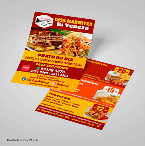 PANFLETO  FRENTE E VERSO - 15x21