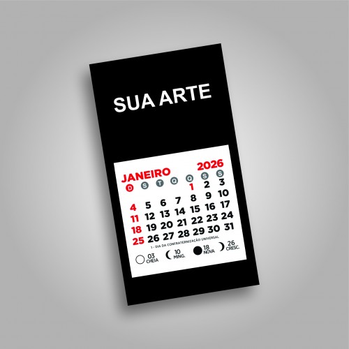 IMÃ DE GELADEIRA COM CALENDÁRIO